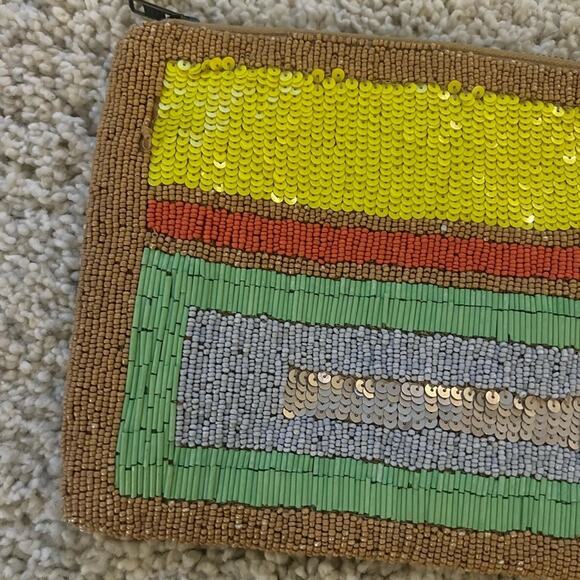 Jasper & Jeera Gold & Multicolored Beaded Clutch Bag - Picture 3 of 8